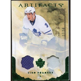 2010/11 Upper Deck Artifacts Jerseys Patches Emerald #47 Dion Phaneuf /50