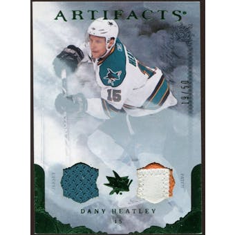 2010/11 Upper Deck Artifacts Jerseys Patches Emerald #72 Dany Heatley /50