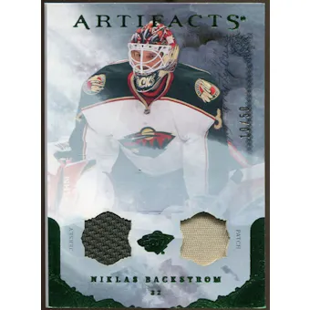 2010/11 Upper Deck Artifacts Jerseys Patches Emerald #87 Niklas Backstrom /50