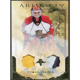 2010/11 Upper Deck Artifacts Jerseys Patches Gold #19 Tomas Vokoun 3/15