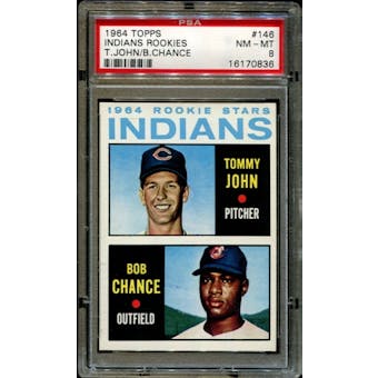 1964 Topps Baseball #146 Tommy John Rookie PSA 8 (NM-MT) *0836