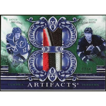 2010/11 Upper Deck Artifacts Tundra Tandems Patches Emerald #TT2CANES Tuomo Ruutu/Eric Staal 3/40