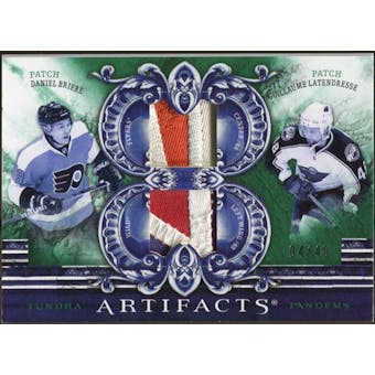 2010/11 Upper Deck Artifacts Tundra Tandems Patches Emerald #TT2DRUM Daniel Briere/Guillaume Latendresse 4/40