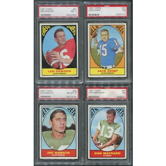 1967 Topps Football Complete Set (NM) With 8 PSA Graded Cards