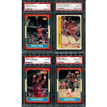 1986/87 Fleer Basketball Set (With Stickers) PSA 9 Set (Ten 10's)