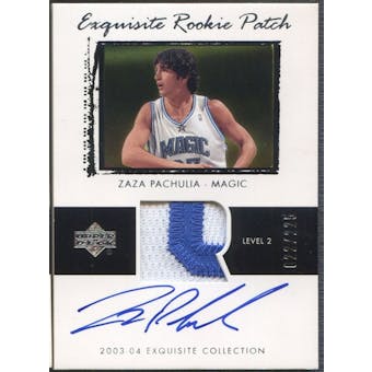 2003/04 Exquisite Collection #48 Zaza Pachulia Rookie Patch Auto #022/225