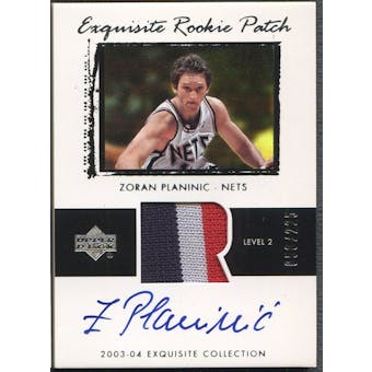 2003/04 Exquisite Collection #60 Zoran Planinic Rookie Patch Auto #050/225