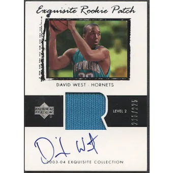 2003/04 Exquisite Collection #64 David West Rookie Patch Auto #213/225