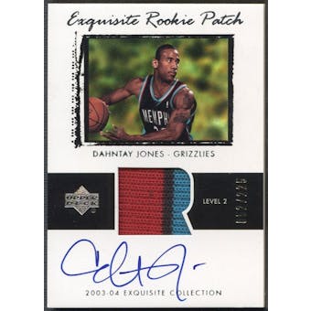 2003/04 Exquisite Collection #70 Dahntay Jones Rookie Patch Auto #052/225