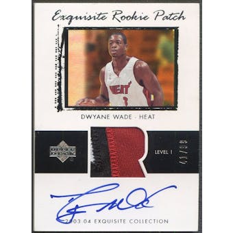 2003/04 Exquisite Collection #74 Dwyane Wade Rookie Patch Auto #41/99