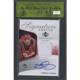 2005/06 Upper Deck Trilogy #LB LeBron James Signature Swatches Jersey Auto #24/25 BGS 9.5 Raw Card Review