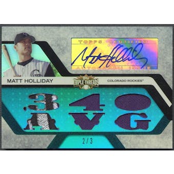 2008 Topps Triple Threads #171 Matt Holliday Relics Sapphire Patch Auto #2/3