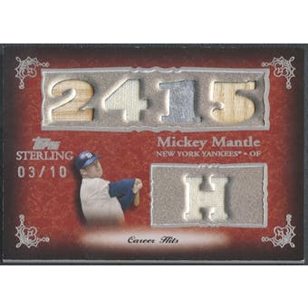 2007 Topps Sterling #CS4 Mickey Mantle Career Stats Relics Five Bat Jersey #03/10