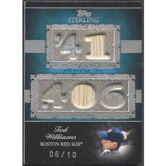 2007 Topps Sterling #CS37 Ted Williams Career Stats Relics Five Bat Jersey #06/10
