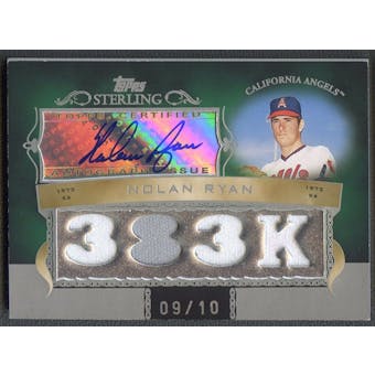 2007 Topps Sterling #CSA96 Nolan Ryan Career Stats Relics Quad Jersey Auto #09/10