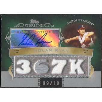 2007 Topps Sterling #CSA97 Nolan Ryan Career Stats Relics Quad Jersey Auto #09/10
