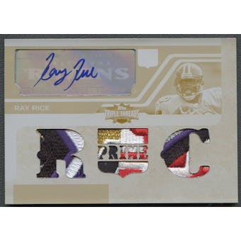 2008 Topps Triple Threads #112 Ray Rice Rookie Yellow Printing Plate Patch Auto #1/1