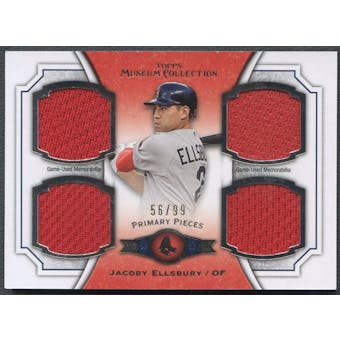 2012 Topps Museum Collection #JE Jacoby Ellsbury Primary Pieces Quad Jersey #56/99