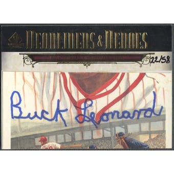 2008 SP Legendary Cuts #BL2 Buck Leonard Headliners and Heroes Cut Signatures Auto #22/58