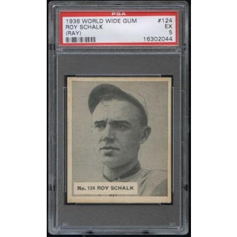 1936 World Wide Gum Baseball #124 Roy (Ray) Schalk PSA 5 (EX) *2044
