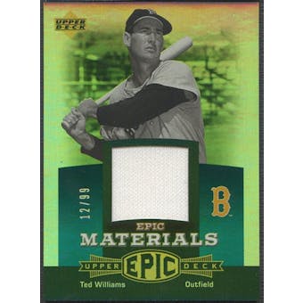 2006 Upper Deck Epic #TW1 Ted Williams Materials Teal Jersey #12/99