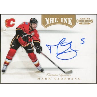 2011/12 Panini Contenders NHL Ink Gold #5 Mark Giordano Autograph 11/25