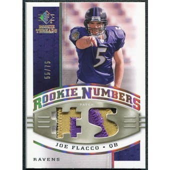 2008 Upper Deck SP Rookie Threads Rookie Numbers Holofoil Patch #RNJF Joe Flacco /75