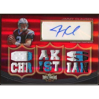 2010 Topps Triple Threads Autographed Relics Ruby #TTRA37 Jimmy Clausen 2/3