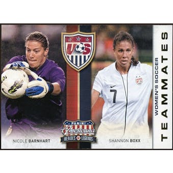 2012 Panini Americana Heroes and Legends US Women's Soccer Teammates #11 Nicole Barnhart/Shannon Boxx