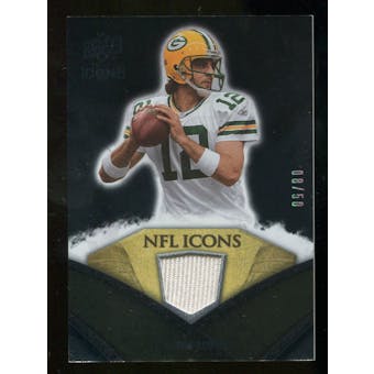 2008 Upper Deck Icons NFL Icons Jersey Gold #NFL13 Aaron Rodgers /50