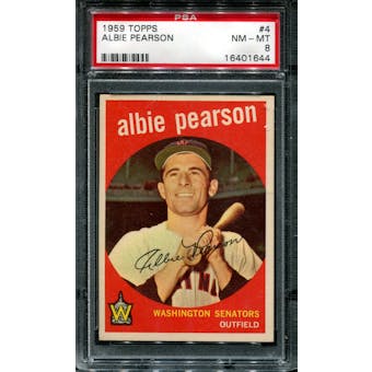 1959 Topps Baseball #4 Albie Pearson PSA 8 (NM-MT) *1644