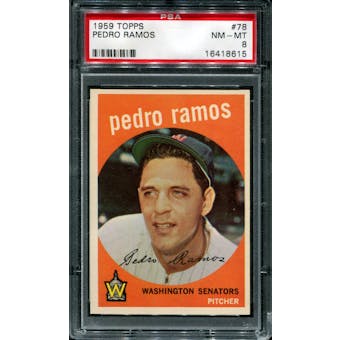1959 Topps Baseball #78 Pedro Ramos PSA 8 (NM-MT) *8615