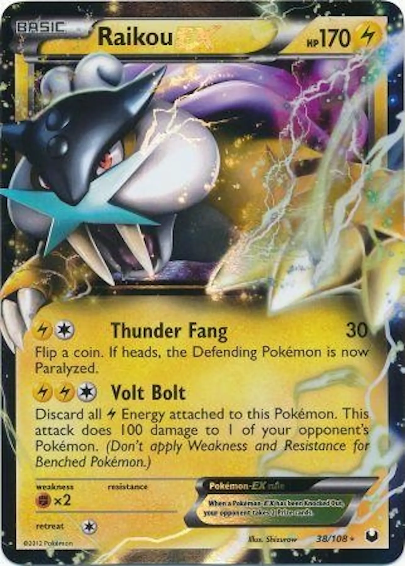 Pokemon Dark Explorers Single Raikou ex 38/108 | DA Card World Pokemon Dark Explorers Single Raikou ex 38/108 | DA Card World