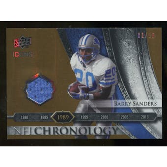 2008 Upper Deck Icons NFL Chronology Jersey Gold #CHR15 Barry Sanders /50