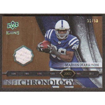 2008 Upper Deck Icons NFL Chronology Jersey Gold #CHR29 Marvin Harrison /50