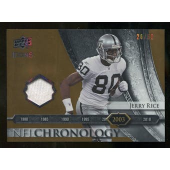 2008 Upper Deck Icons NFL Chronology Jersey Gold #CHR18 Jerry Rice /50