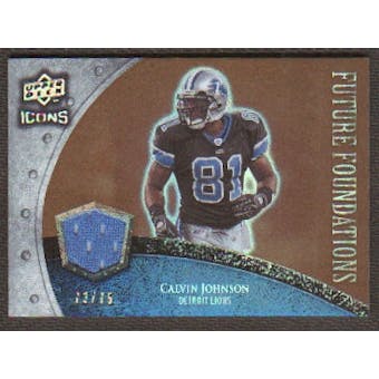 2008 Upper Deck Icons Future Foundations Jersey Gold #FF7 Calvin Johnson /75