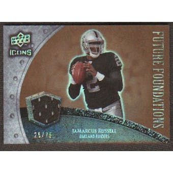 2008 Upper Deck Icons Future Foundations Jersey Gold #FF15 JaMarcus Russell /75