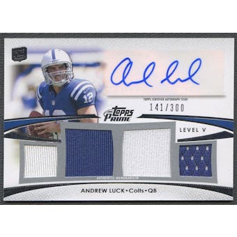 2012 Topps Prime #PVAL Andrew Luck Level 5 Jersey Auto #141/300