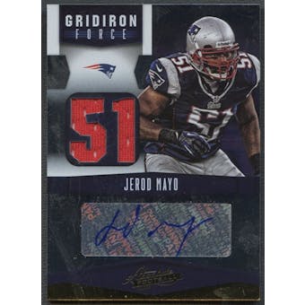 2012 Absolute #8 Jerod Mayo Gridiron Force Materials Jersey Auto #4/5