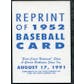 1952 Topps Mickey Mantle Rookie Reprint 1991 East Coast National Convention Exclusive