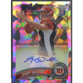 2011 Topps Chrome #51 Andy Dalton Rookie Crystal Atomic Refractor Auto #29/50