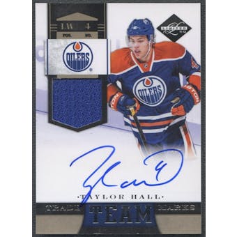 2011/12 Limited #1 Taylor Hall Team Trademarks Materials Signatures Jersey Auto #22/49