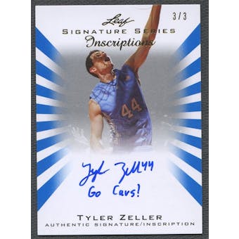 2012/13 Leaf Signature #TZ2 Tyler Zeller Inscriptions Blue Auto #3/3