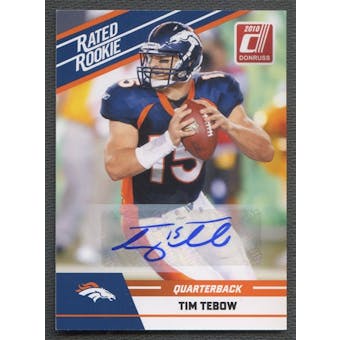 2010 Donruss #95 Tim Tebow Rated Rookie Auto /25