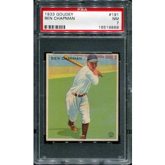 1933 Goudey Baseball #191 Ben Chapman PSA 7 (NM) *9869