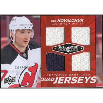 2010/11 Upper Deck Black Diamond Jerseys Quad Ruby #QJIK Ilya Kovalchuk 30/50