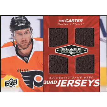 2010/11 Upper Deck Black Diamond Jerseys Quad Ruby #QJJC Jeff Carter /50
