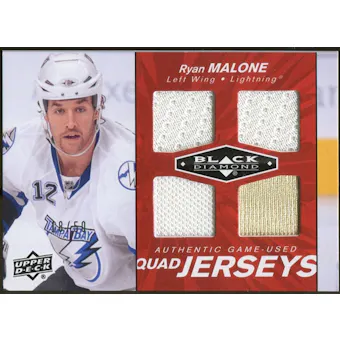 2010/11 Upper Deck Black Diamond Jerseys Quad Ruby #QJMA Ryan Malone 18/50