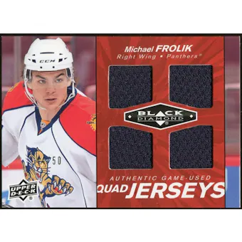 2010/11 Upper Deck Black Diamond Jerseys Quad Ruby #QJMF Michael Frolik /50